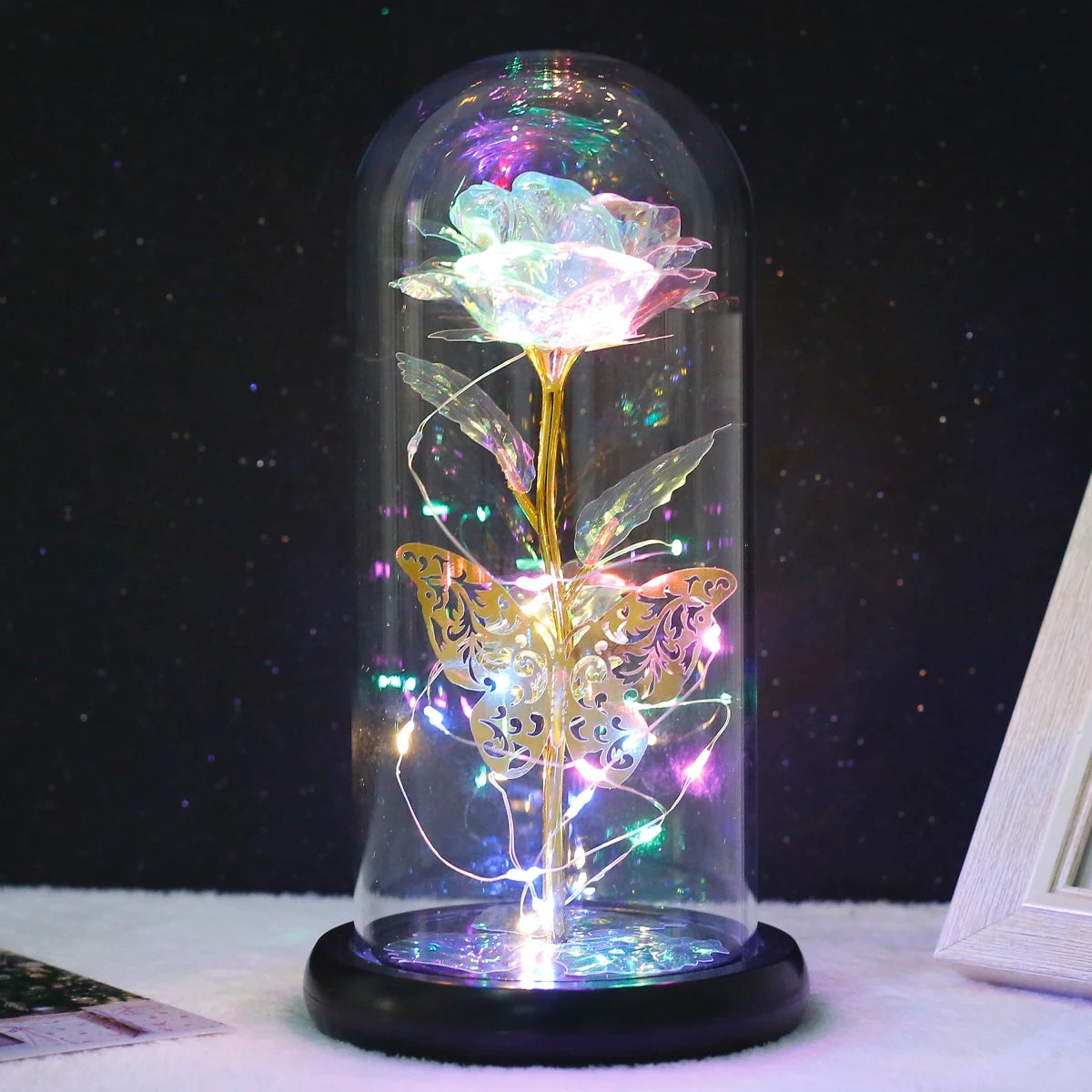 Enchanted Galaxy Rose in a Glass Dome – The One Roses